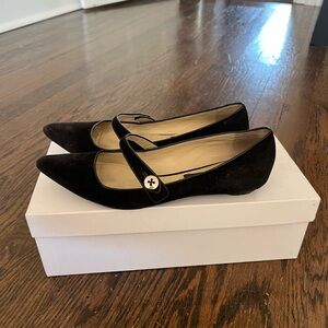 Marc Jacobs Black Suede Mary Jane Flats